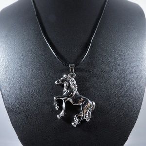 Stainless Steel Solid Horse Pendant Necklace